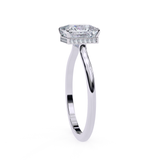 14K Lab Grown Diamond Princess Hidden Halo Engagement Ring, E-F Color, VVS-VS Clarity