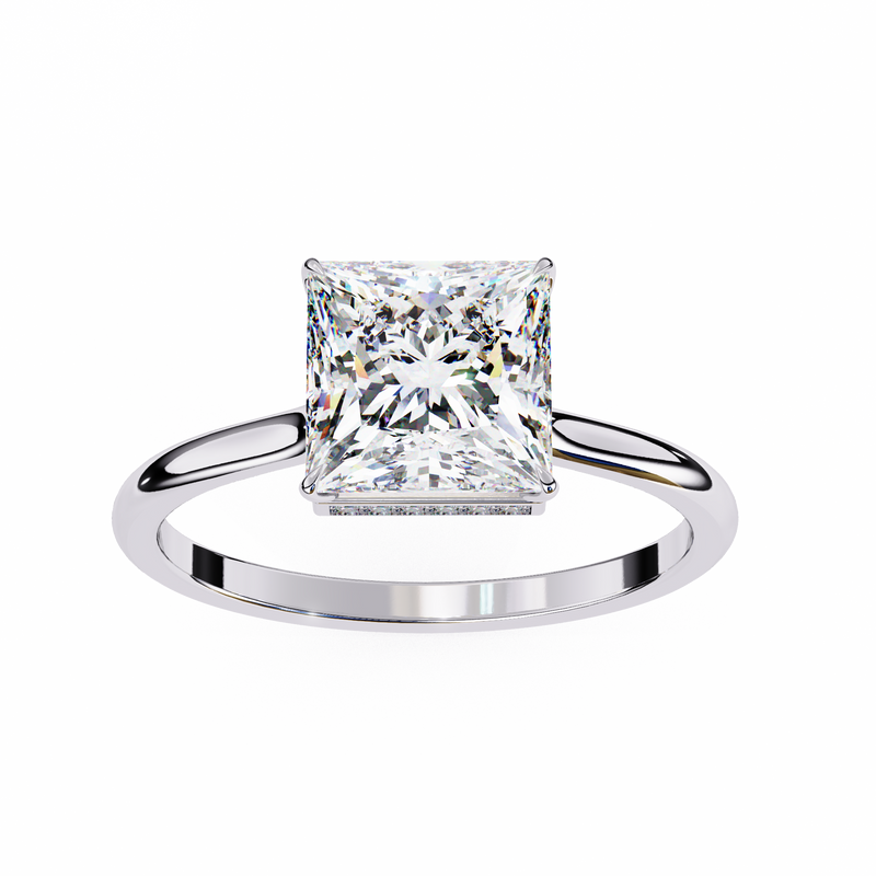 14k IGI certified round ring with E-F color VVS-VS clarity diamonds 57