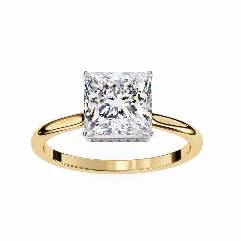 14k IGI certified round ring with E-F color VVS-VS clarity diamonds 57