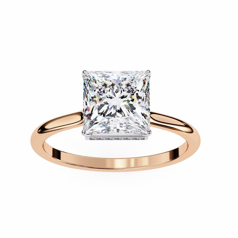 14k IGI certified round ring with E-F color VVS-VS clarity diamonds 57