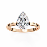 14k IGI certified pear ring with E-F color VVS-VS clarity diamonds 58