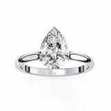 14k IGI certified pear ring with E-F color VVS-VS clarity diamonds 58