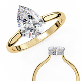 14k IGI certified pear ring with E-F color VVS-VS clarity diamonds 58