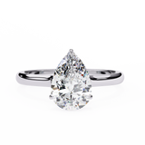14k IGI certified pear ring with E-F color VVS-VS clarity diamonds 58