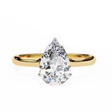 14k IGI certified pear ring with E-F color VVS-VS clarity diamonds 58