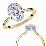 14k IGI certified oval ring with E-F color VVS-VS clarity diamonds 59