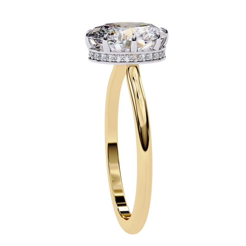 14k IGI certified oval ring with E-F color VVS-VS clarity diamonds 59