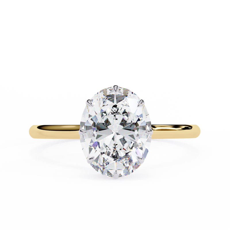 14k IGI certified oval ring with E-F color VVS-VS clarity diamonds 59