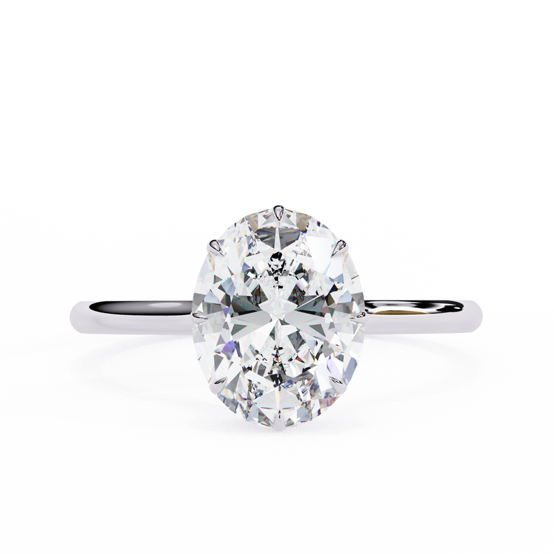 14k IGI certified oval ring with E-F color VVS-VS clarity diamonds 59