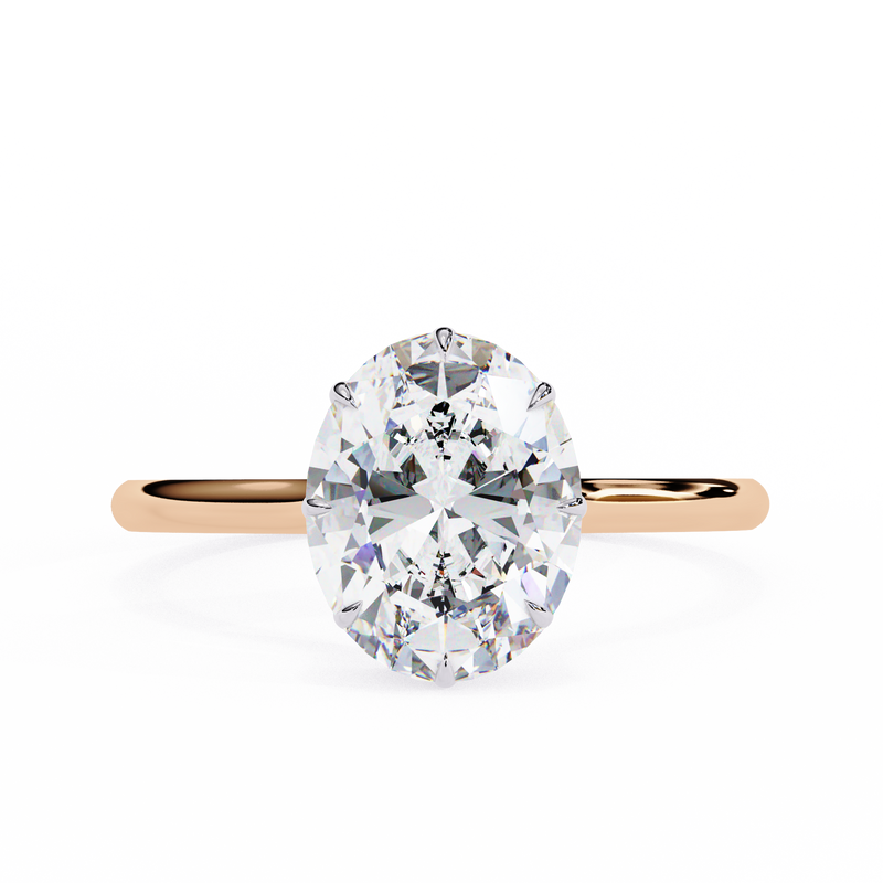 14k IGI certified oval ring with E-F color VVS-VS clarity diamonds 59