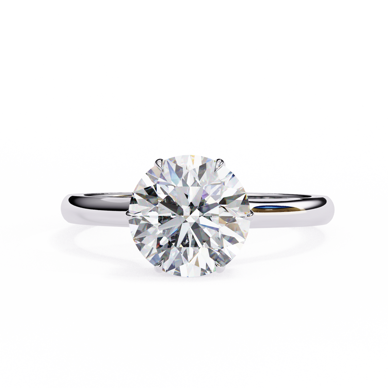 14k IGI certified round ring with E-F color VVS-VS clarity diamonds 60
