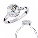 14k IGI certified round ring with E-F color VVS-VS clarity diamonds 60
