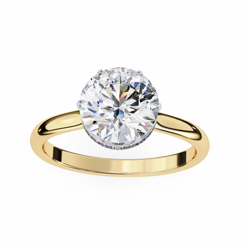 14k IGI certified round ring with E-F color VVS-VS clarity diamonds 60