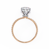 14k IGI certified cushion ring with E-F color VVS-VS clarity diamonds 61