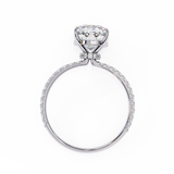 14k IGI certified cushion ring with E-F color VVS-VS clarity diamonds 61