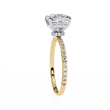 14K Lab Grown Diamond Cushion Halo Engagement Ring, E-F Color, VVS-VS Clarity