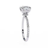 14K Lab Grown Diamond Cushion Halo Engagement Ring, E-F Color, VVS-VS Clarity
