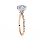 14K Lab Grown Diamond Cushion Halo Engagement Ring, E-F Color, VVS-VS Clarity