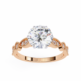14k IGI certified round ring with E-F color VVS-VS clarity diamonds 63