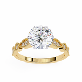 14k IGI certified round ring with E-F color VVS-VS clarity diamonds 63