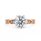 14k IGI certified round ring with E-F color VVS-VS clarity diamonds 63