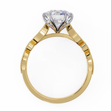 14k IGI certified round ring with E-F color VVS-VS clarity diamonds 63