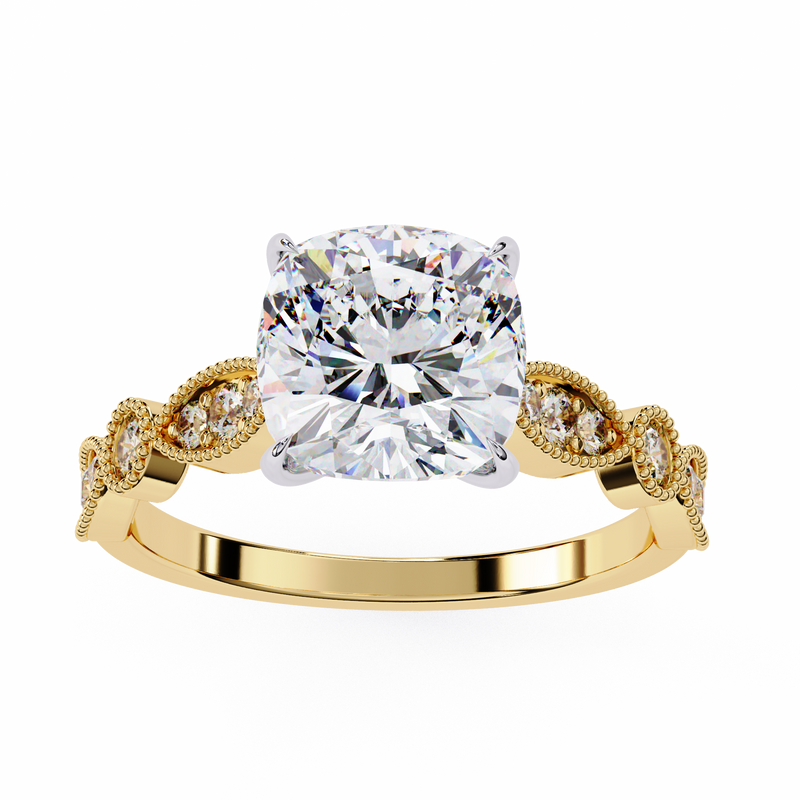 14k IGI certified cushion ring with E-F color VVS-VS clarity diamonds 64