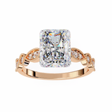 14k IGI certified radiant ring with E-F color VVS-VS clarity diamonds 65