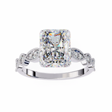 14k IGI certified radiant ring with E-F color VVS-VS clarity diamonds 65