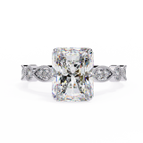 14k IGI certified radiant ring with E-F color VVS-VS clarity diamonds 65