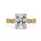 14k IGI certified radiant ring with E-F color VVS-VS clarity diamonds 65