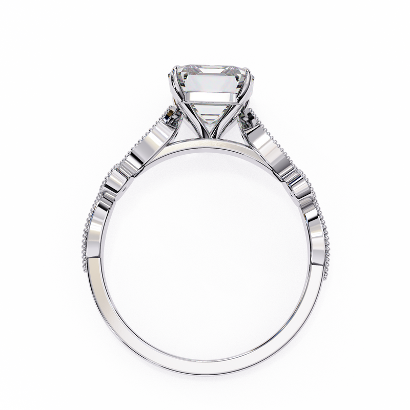 14k IGI certified radiant ring with E-F color VVS-VS clarity diamonds 65