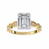 14k IGI certified emerald ring with E-F color VVS-VS clarity diamonds 66