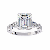 14k IGI certified emerald ring with E-F color VVS-VS clarity diamonds 66
