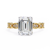 14k IGI certified emerald ring with E-F color VVS-VS clarity diamonds 66