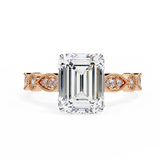 14k IGI certified emerald ring with E-F color VVS-VS clarity diamonds 66