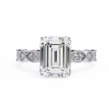 14k IGI certified emerald ring with E-F color VVS-VS clarity diamonds 66