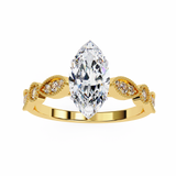 14k IGI certified marquise ring with E-F color VVS-VS clarity diamonds 67