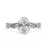 14k IGI certified oval ring with E-F color VVS-VS clarity diamonds 68
