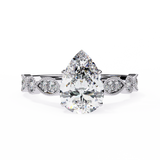 14k IGI certified pear ring with E-F color VVS-VS clarity diamonds 69