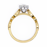 14k IGI certified pear ring with E-F color VVS-VS clarity diamonds 69