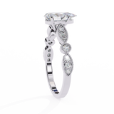14k IGI certified pear ring with E-F color VVS-VS clarity diamonds 69
