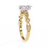 14k IGI certified pear ring with E-F color VVS-VS clarity diamonds 69