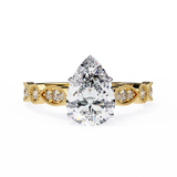 14k IGI certified pear ring with E-F color VVS-VS clarity diamonds 69