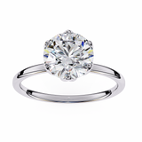 14k IGI certified round ring with E-F color VVS-VS clarity diamonds 70