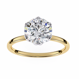 14k IGI certified round ring with E-F color VVS-VS clarity diamonds 70