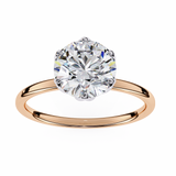 14k IGI certified round ring with E-F color VVS-VS clarity diamonds 70