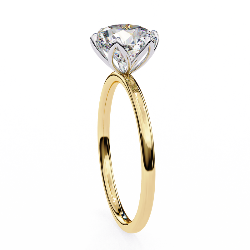 14k IGI certified round ring with E-F color VVS-VS clarity diamonds 70