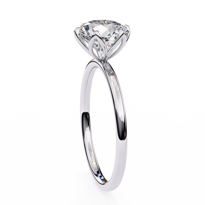 14k IGI certified round ring with E-F color VVS-VS clarity diamonds 70