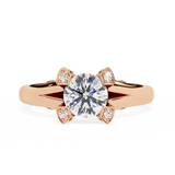14k IGI certified round ring with E-F color VVS-VS clarity diamonds 71